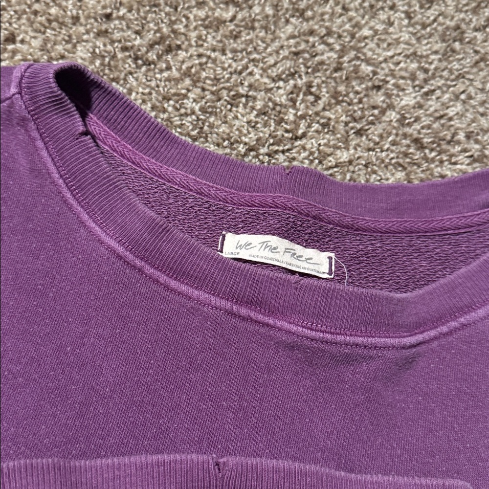 Free People / We The Free oversized purple Camden sweatshirt (L) - EUC! - Picture 6 of 8